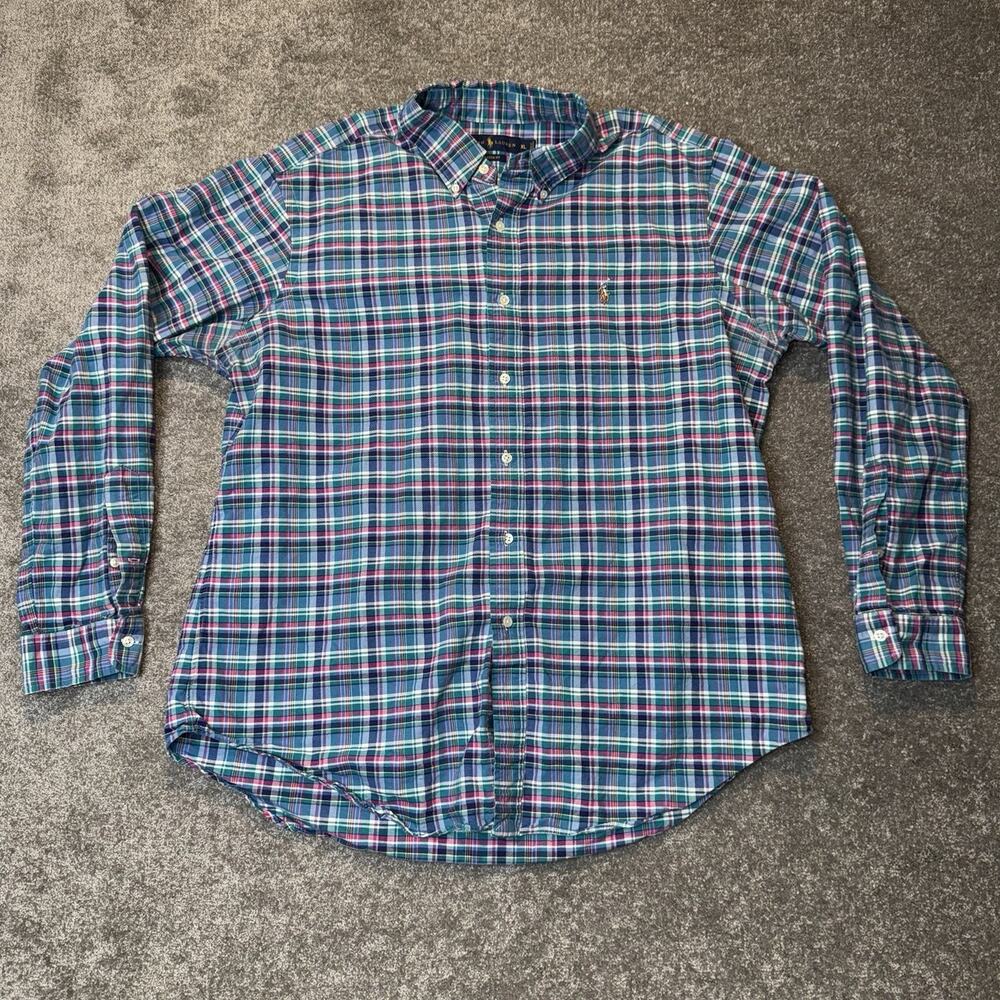 Polo Ralph Lauren Shirt Mens XL Classic Fit Multicolor Plaid Button‎ Down